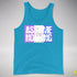 Assume Nothing Drag Pride Flag Premium Tank Top - Neon Blue